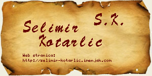 Selimir Kotarlić vizit kartica